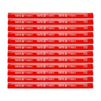   YATO Creion de dulgher 175 mm pentru lemn roșu, 12 buc (YT-692612)