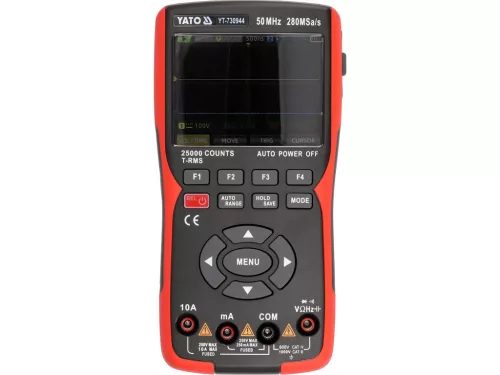 YATO Osciloscop 3 în 1, multimetru și generator de semnal, 280MSA/A 50MHz (YT-730944)