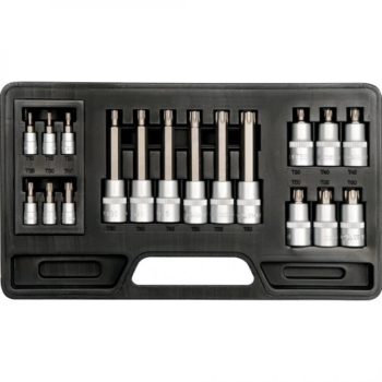   YATO Set biți Torx cu cap tubular 18 piese T10–T60 (YT-7751)