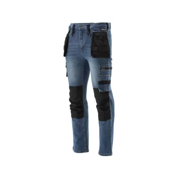   YATO Pantaloni jeans de protecție mărimea L/XL cu 17 buzunare albastru închis (YT-79053)