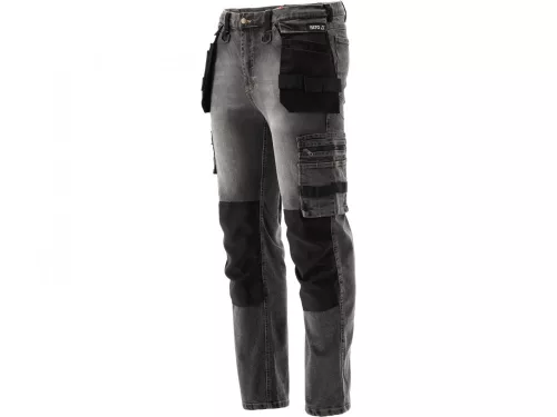 YATO Pantaloni jeans de protecție mărimea L cu 17 buzunare gri (YT-79062)