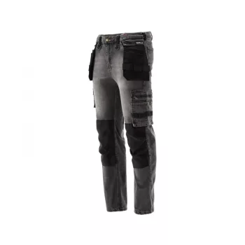   YATO Pantaloni jeans de protecție mărimea XXL cu 17 buzunare gri (YT-79065)