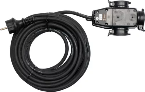 YATO Prelungitor cablu flexibil cauciucat 3 prize 10m 3x1,5 mm² (YT-8116)