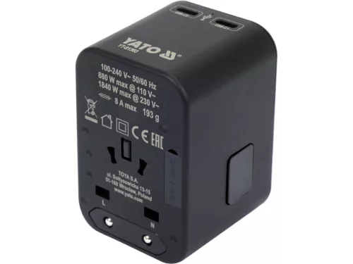 YATO Adaptor de călătorie și încărcător 65W (YT-81303)