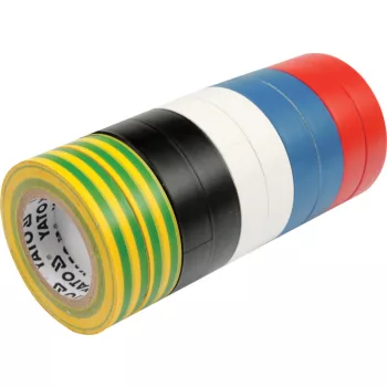   YATO Bandă izolatoare 19 mm × 0,13 mm × 20 m (10 buc.) în 5 culori (YT-8173)