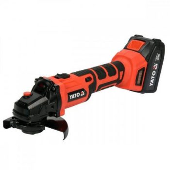   YATO Polizor unghiular fără perii 18 V – 125 mm – 1 x 3,0 Ah acumulator + încărcător (YT-82829)