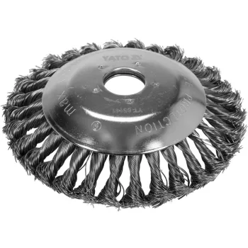   YATO Perie rotativă înclinată sârmă împletită 150 x 25,4 mm pentru trimmer/cosit (YT-85141)