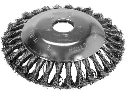 YATO Perie rotativă înclinată sârmă împletită 150 x 25,4 mm pentru trimmer/cosit (YT-85141)